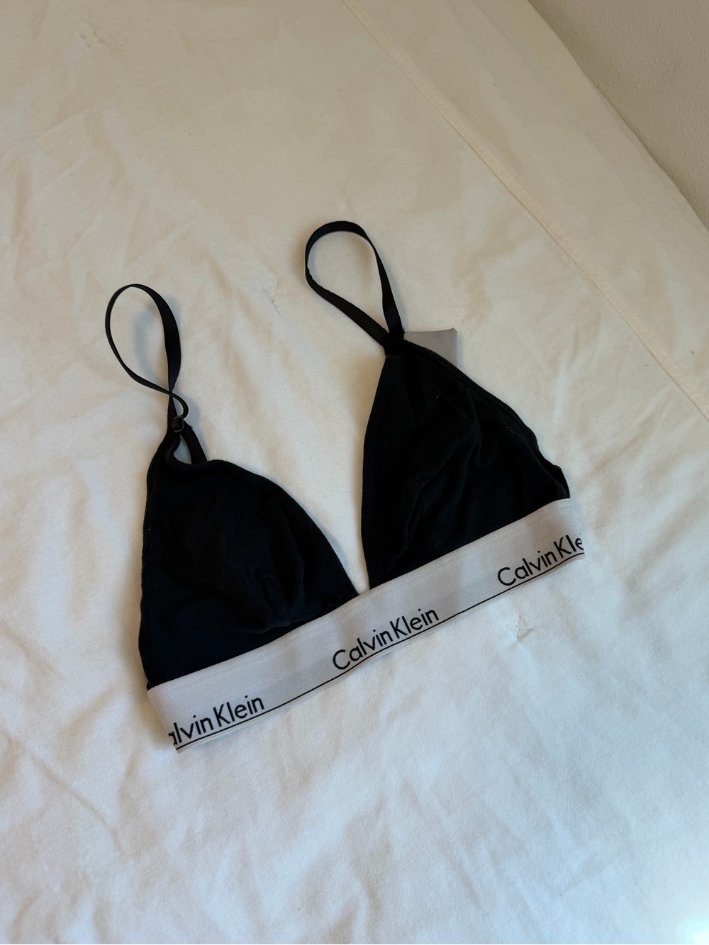 Calvin Klein Black Bralette with White Logo Band